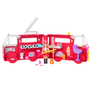 Barbie Chelsea Fire Truck Playset, Chelsea Doll (15.24-cm), Fold Out Firetruck, 15 plus Storytelling Accessories