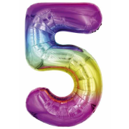 65cm Number 6 Ombre Rainbow Foil Balloon