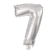 Air Filled 31cm Silver Foil Balloon Number 7