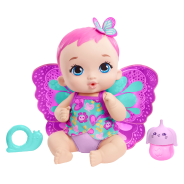 Feed and Change Baby Butterfly Doll  Assortment (30cm) with Reusable Diaper, Removable Clothes and Wings